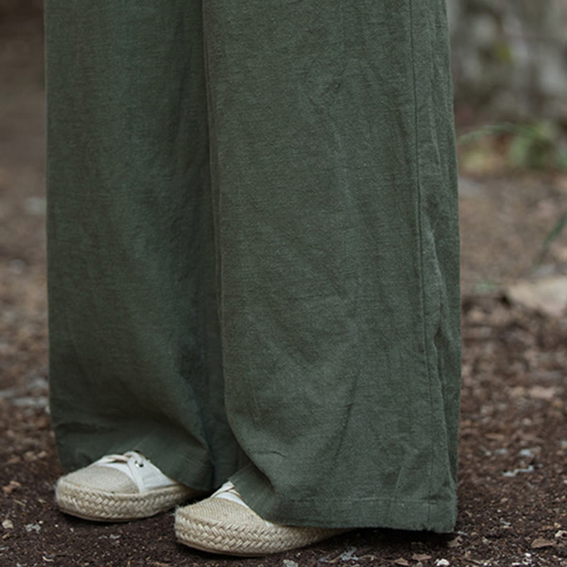 Spodnie do jogi damskie z szerokimi nogawkami i Buddha Stones Retro z kieszeniami - image 35