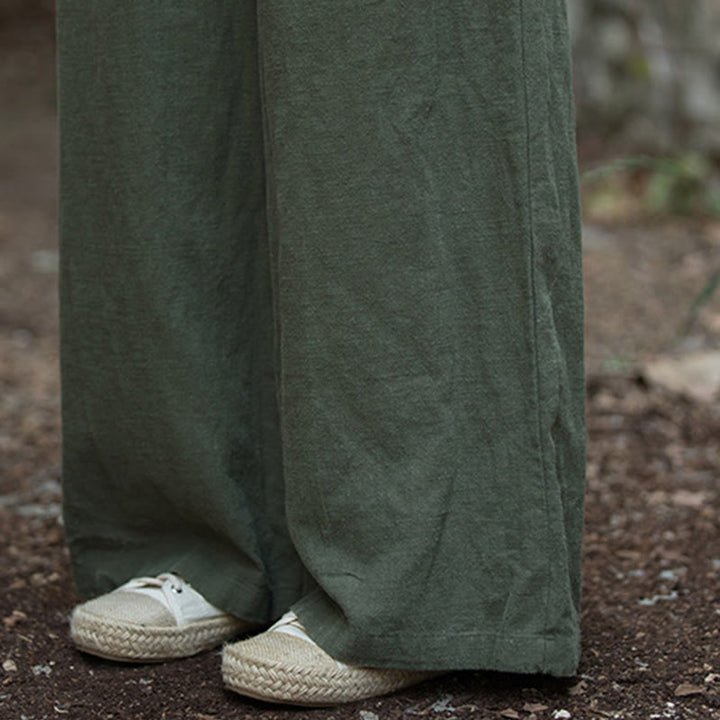 Spodnie do jogi damskie z szerokimi nogawkami i Buddha Stones Retro z kieszeniami - image 35