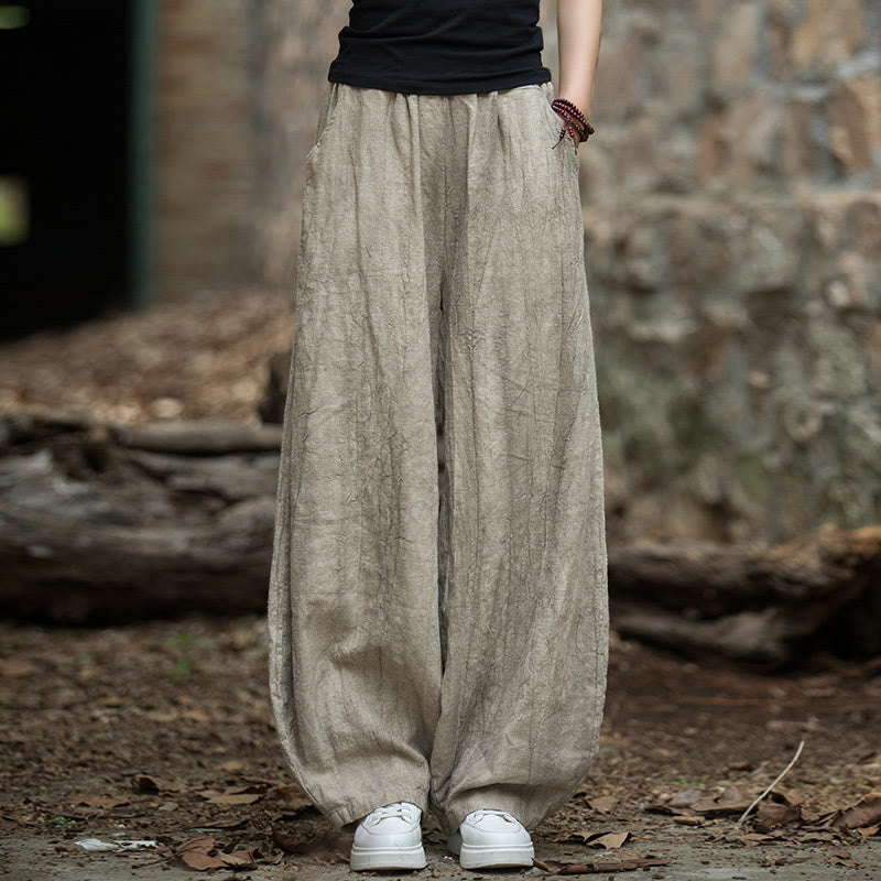 Buddha Stones Retro Tie Dye Harem Pants Casualowe damskie spodnie do jogi z kieszeniami - Khaki (wersja standardowa) - US6, UK/AU10, EU38 (L)  - image 0
