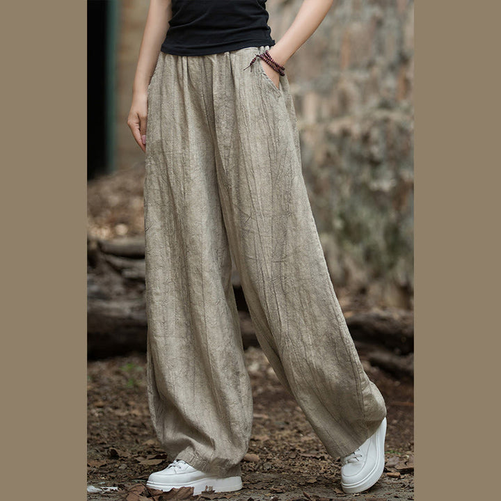Buddha Stones Retro Tie Dye Harem Pants Casualowe damskie spodnie do jogi z kieszeniami - image 1