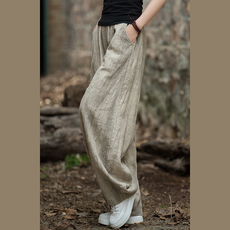 Buddha Stones Retro Tie Dye Harem Pants Casualowe damskie spodnie do jogi z kieszeniami - image 3