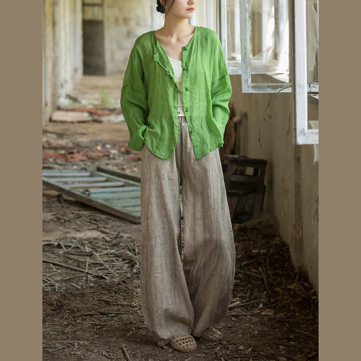 Buddha Stones Retro Tie Dye Harem Pants Casualowe damskie spodnie do jogi z kieszeniami - image 14