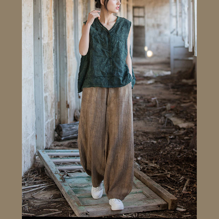 Buddha Stones Retro Tie Dye Harem Pants Casualowe damskie spodnie do jogi z kieszeniami - image 25