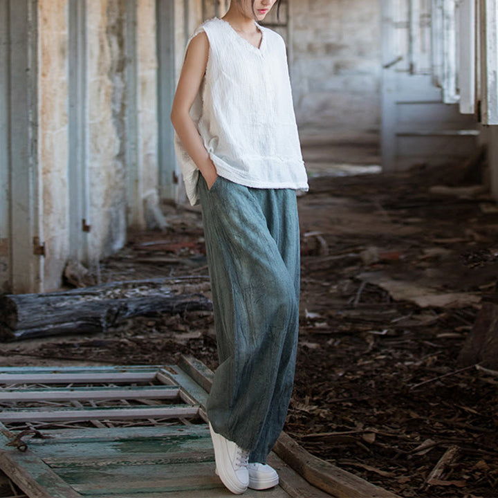 Buddha Stones Retro Tie Dye Harem Pants Casualowe damskie spodnie do jogi z kieszeniami - image 29