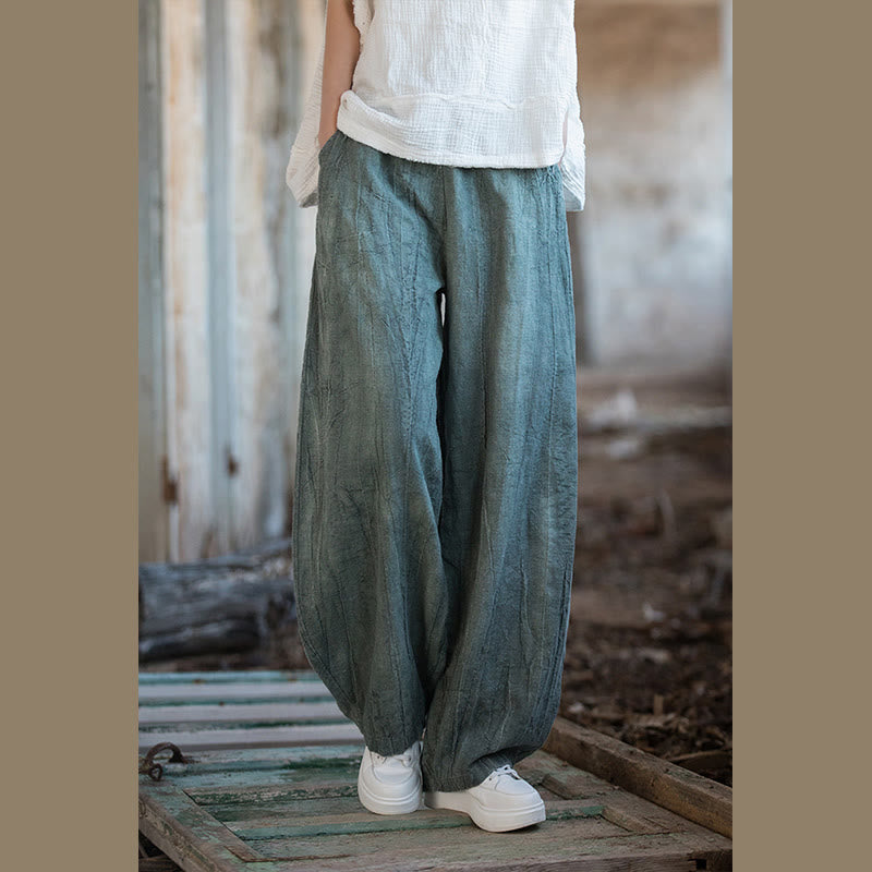Buddha Stones Retro Tie Dye Harem Pants Casualowe damskie spodnie do jogi z kieszeniami - Cyjan (wersja standardowa) - US6, UK/AU10, EU38 (L)  - image 28