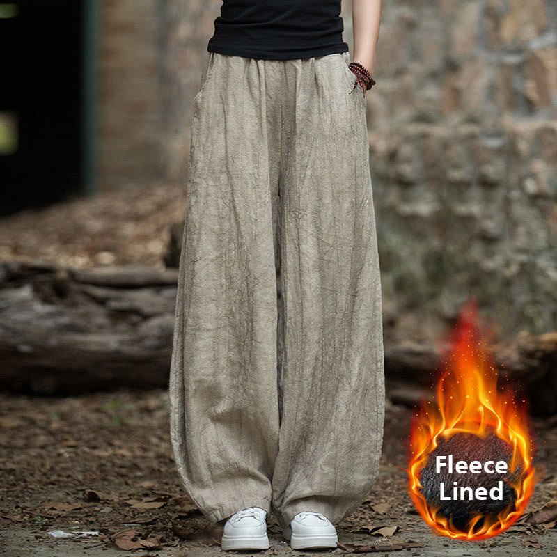 Buddha Stones Retro Tie Dye Harem Pants Casualowe damskie spodnie do jogi z kieszeniami - Khaki (wersja z podszewką polarową) - US6, UK/AU10, EU38 (L)  - image 61