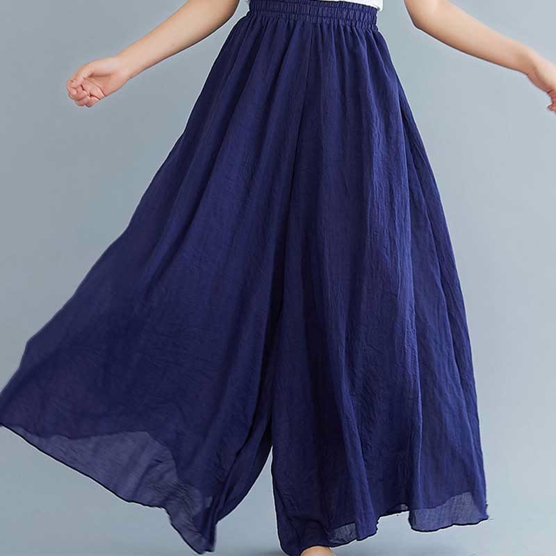 Buddha Stones Damskie Luźne Bawełniane Lniane Szerokie Spodnie Nogawki Do Jogi Tańca - image 43