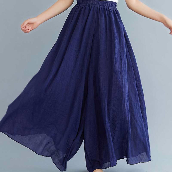 Buddha Stones Damskie Luźne Bawełniane Lniane Szerokie Spodnie Nogawki Do Jogi Tańca - image 43