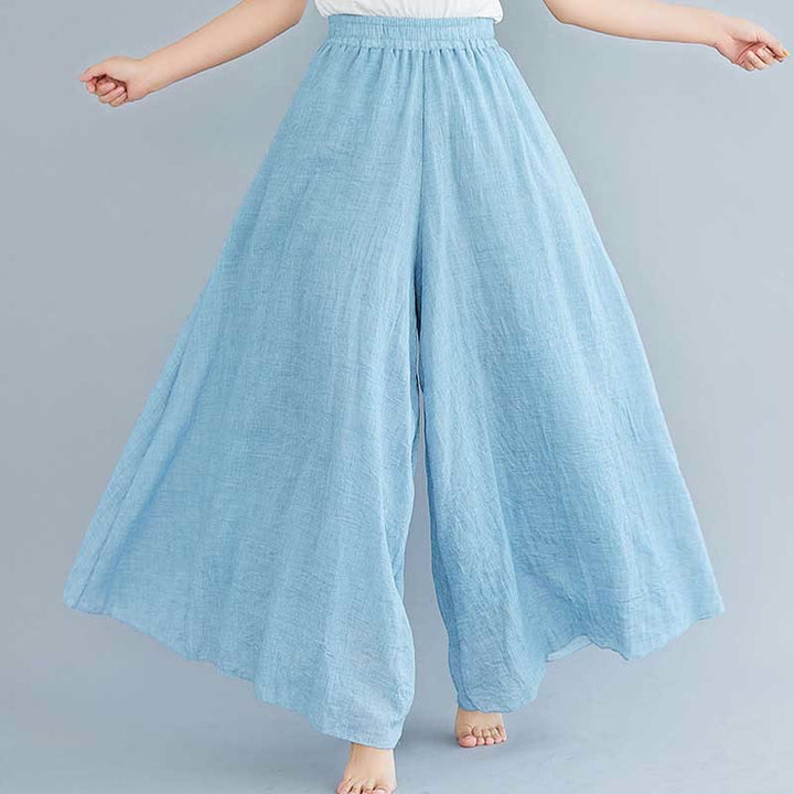 Buddha Stones Damskie Luźne Bawełniane Lniane Szerokie Spodnie Nogawki Do Jogi Tańca
