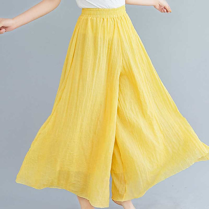 Buddha Stones Damskie Luźne Bawełniane Lniane Szerokie Spodnie Nogawki Do Jogi Tańca