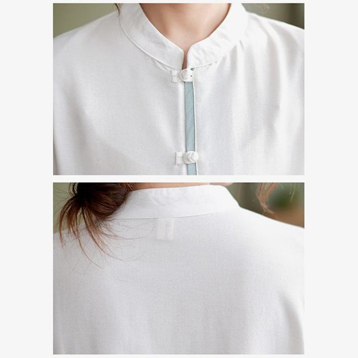 Buddha Stones 2 szt. Tang Suit z długim rękawem, koszula, spodnie, medytacja, zen, tai chi, bawełna, len, odzież damska