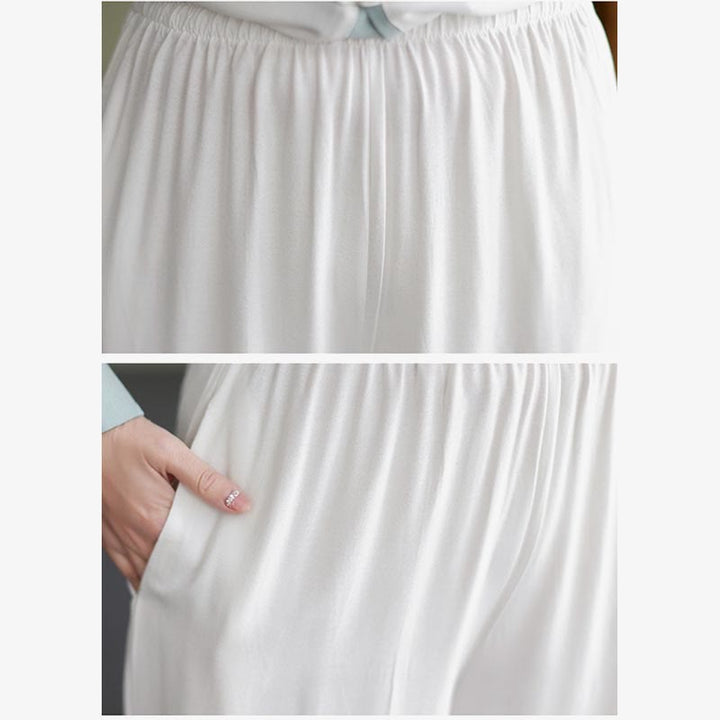 Buddha Stones 2 szt. Tang Suit z długim rękawem, koszula, spodnie, medytacja, zen, tai chi, bawełna, len, odzież damska