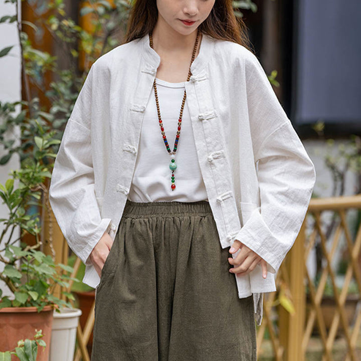 Koszula z nadrukiem Buddha Stones , Tai Chi, medytacja, top, lniana kurtka z ramii