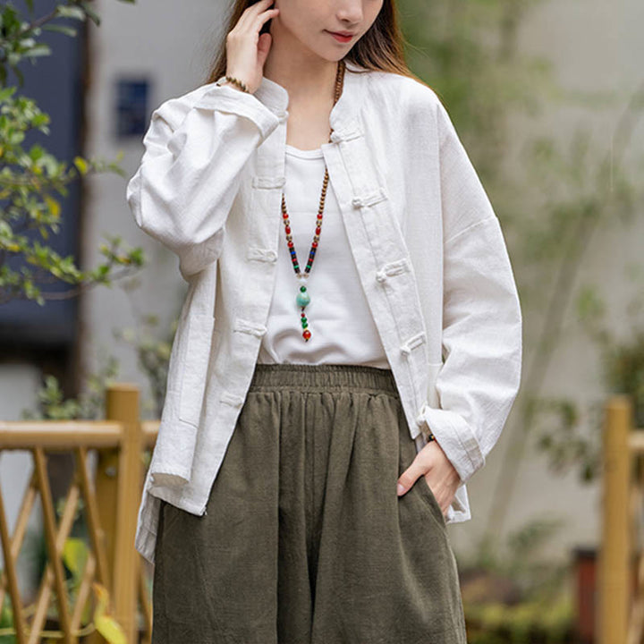 Koszula z nadrukiem Buddha Stones , Tai Chi, medytacja, top, lniana kurtka z ramii