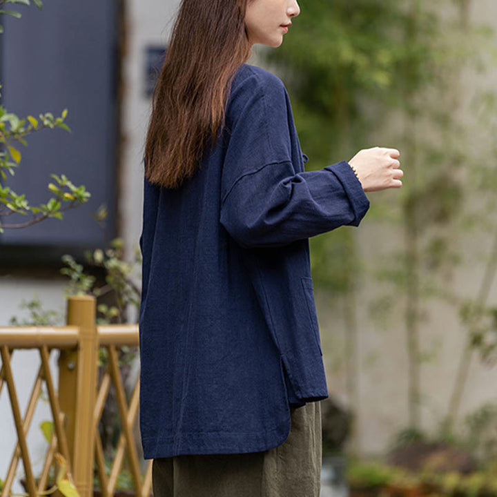 Koszula z nadrukiem Buddha Stones , Tai Chi, medytacja, top, lniana kurtka z ramii - image 11