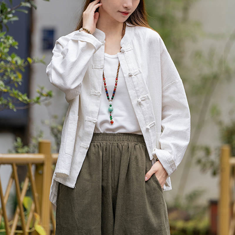 Koszula z nadrukiem Buddha Stones , Tai Chi, medytacja, top, lniana kurtka z ramii - image 2