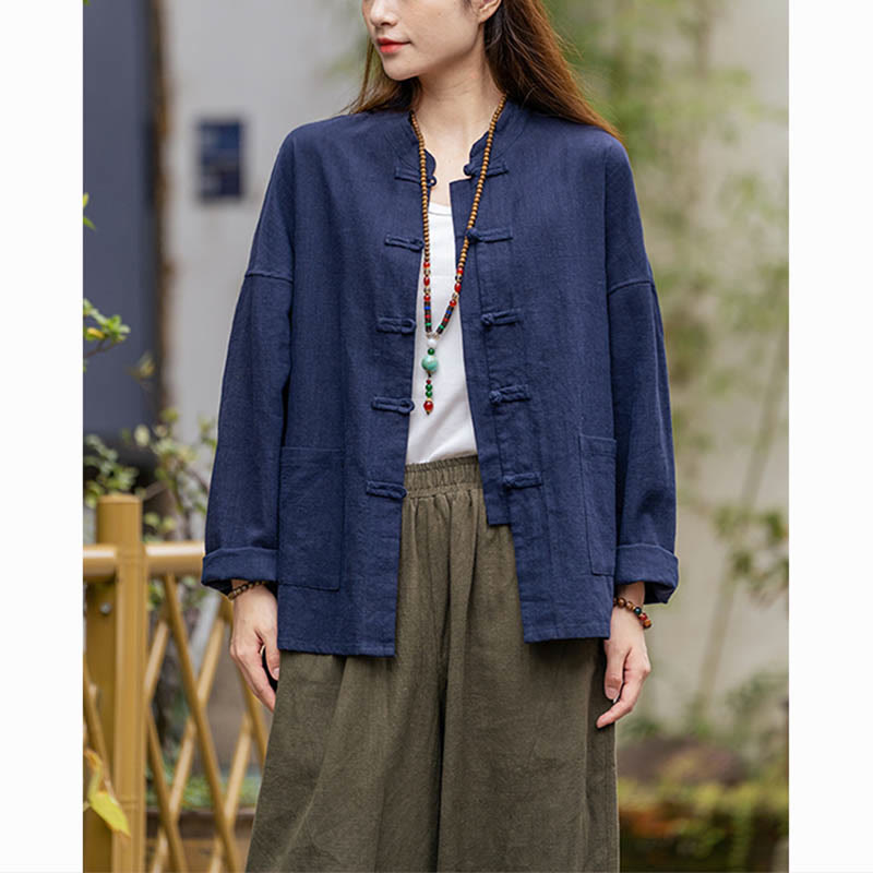 Koszula z nadrukiem Buddha Stones , Tai Chi, medytacja, top, lniana kurtka z ramii - image 12