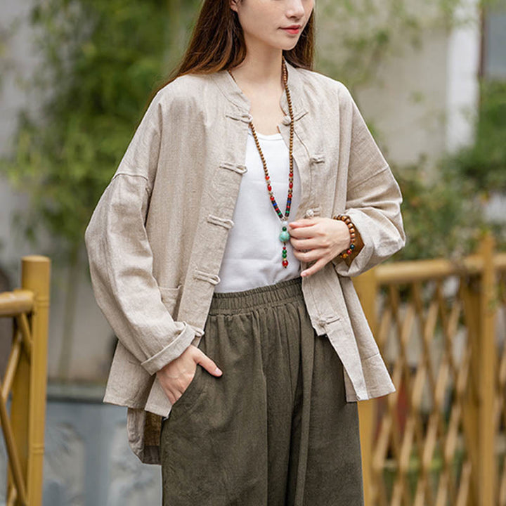 Koszula z nadrukiem Buddha Stones , Tai Chi, medytacja, top, lniana kurtka z ramii - image 16