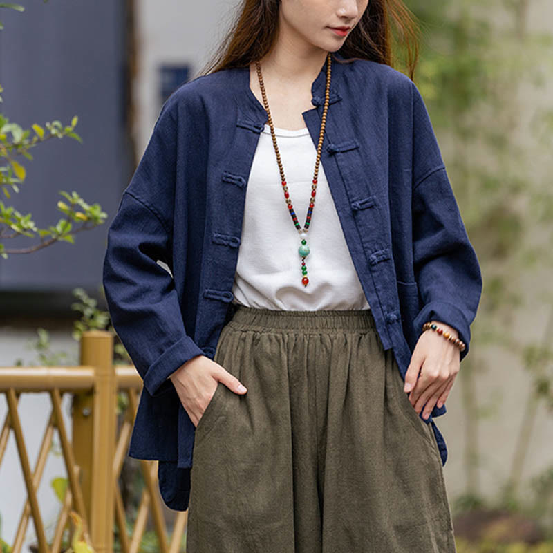 Koszula z nadrukiem Buddha Stones , Tai Chi, medytacja, top, lniana kurtka z ramii - image 8