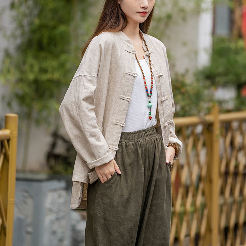 Koszula z nadrukiem Buddha Stones , Tai Chi, medytacja, top, lniana kurtka z ramii