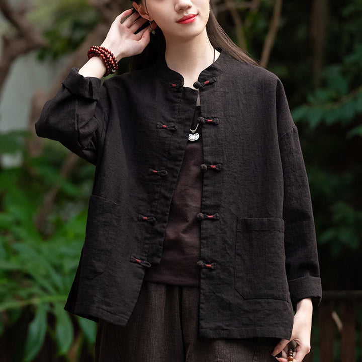 Koszula z żabą i Buddha Stones Zen Medytacja Top Odzież Bawełniana lniana kurtka - image 17