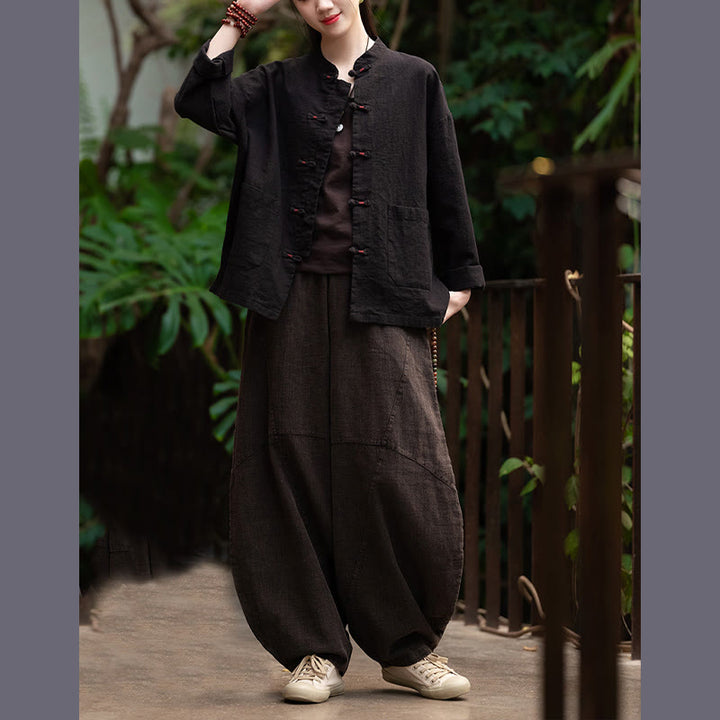 Koszula z żabą i Buddha Stones Zen Medytacja Top Odzież Bawełniana lniana kurtka - image 20