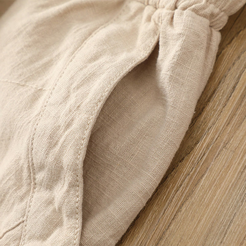 Buddha Stones Jednokolorowe Luźne Spodnie Harem Jogi Z Kieszeniami - image 12