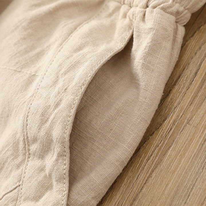 Buddha Stones Jednokolorowe Luźne Spodnie Harem Jogi Z Kieszeniami - image 12