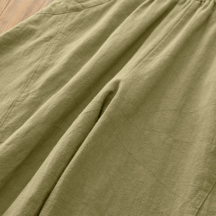 Buddha Stones Jednokolorowe Luźne Spodnie Harem Jogi Z Kieszeniami - image 34