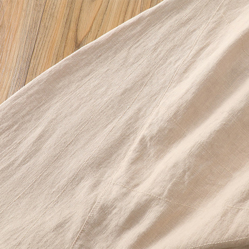 Buddha Stones Jednokolorowe Luźne Spodnie Harem Jogi Z Kieszeniami - image 14