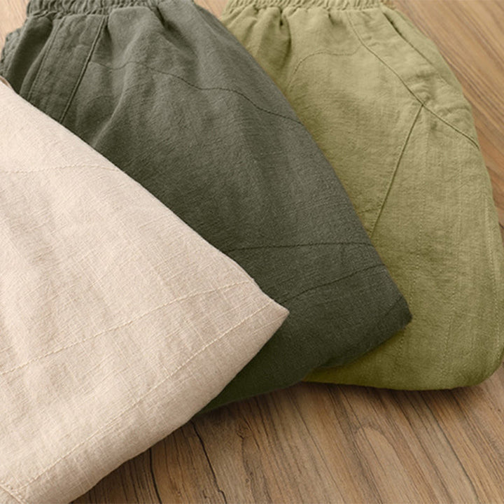Buddha Stones Jednokolorowe Luźne Spodnie Harem Jogi Z Kieszeniami - image 52
