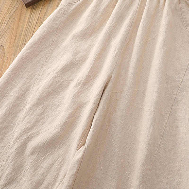 Buddha Stones Jednokolorowe Luźne Spodnie Harem Jogi Z Kieszeniami - image 13