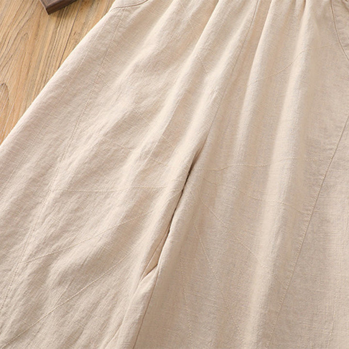 Buddha Stones Jednokolorowe Luźne Spodnie Harem Jogi Z Kieszeniami - image 13