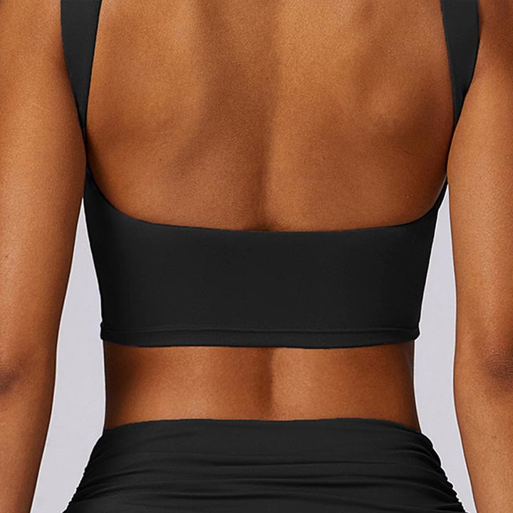 Buddha Stones Bez rękawów Bez pleców Pasek Tank Top Biustonosz Rozkloszowane Spodnie Sport Fitness Joga - image 33