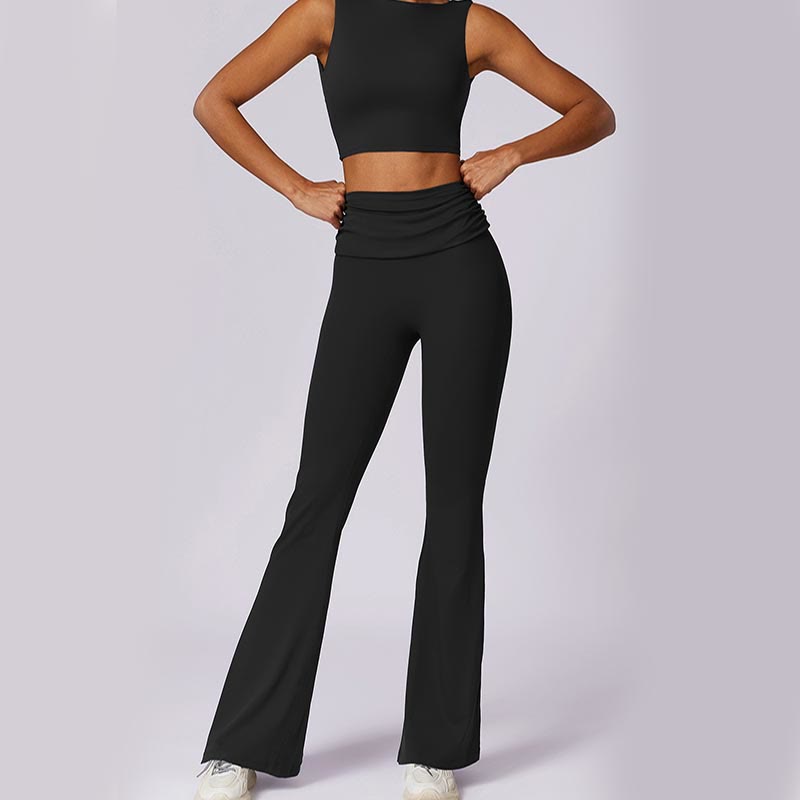 Buddha Stones Bez rękawów Bez pleców Pasek Tank Top Biustonosz Rozkloszowane Spodnie Sport Fitness Joga - image 38