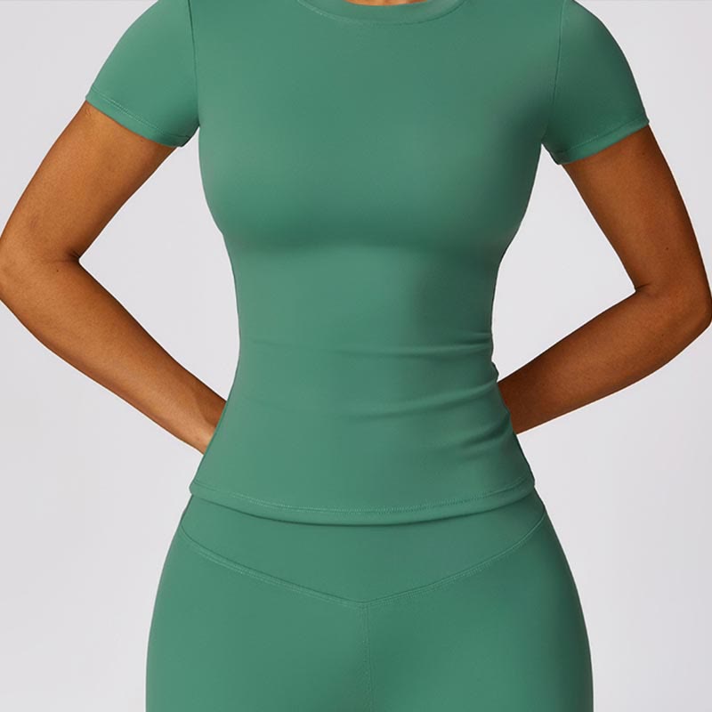 Buddha Stones Damskie Krótki Rękaw T-shirt Top Wysoki Stan Legginsy Spodnie Do Sportu Joga - image 31