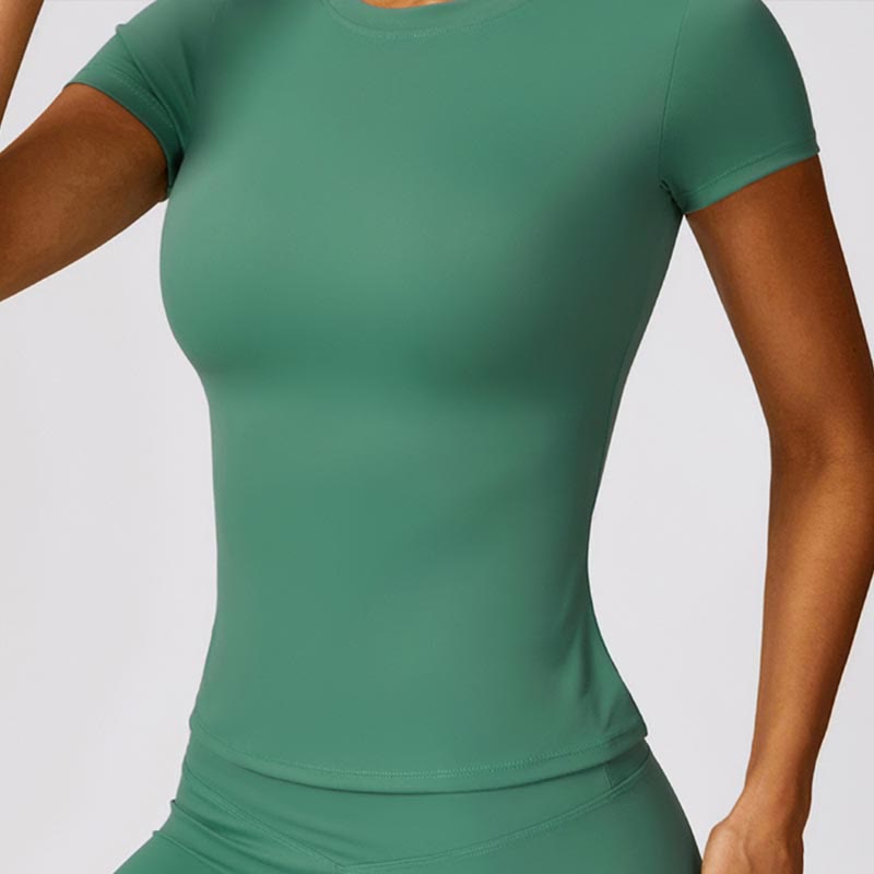 Buddha Stones Damskie Krótki Rękaw T-shirt Top Wysoki Stan Legginsy Spodnie Do Sportu Joga - image 32