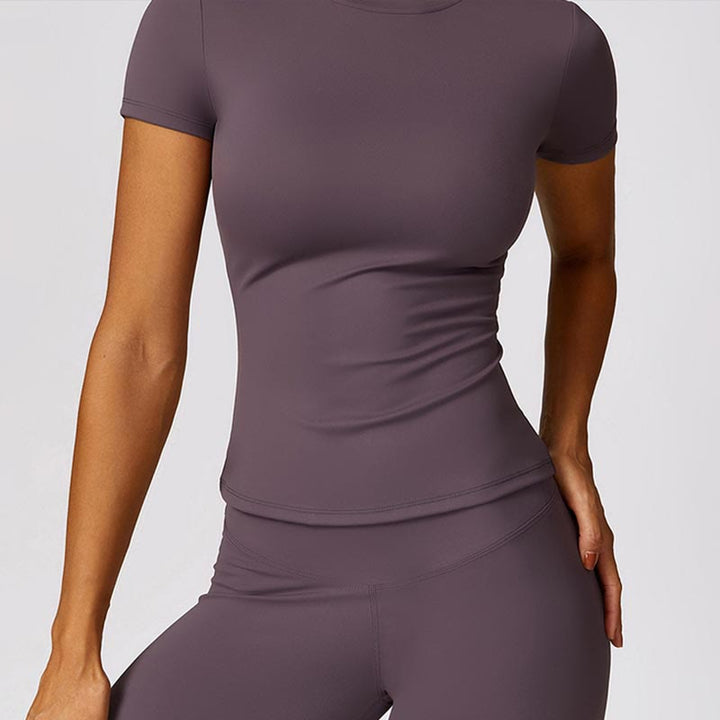 Buddha Stones Damskie Krótki Rękaw T-shirt Top Wysoki Stan Legginsy Spodnie Do Sportu Joga - image 43