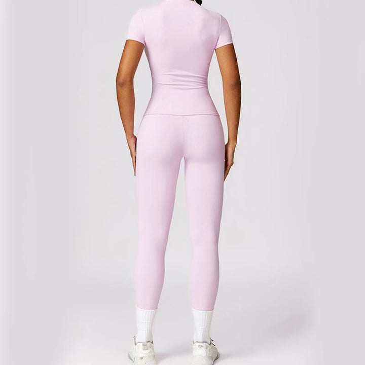 Buddha Stones Damskie Krótki Rękaw T-shirt Top Wysoki Stan Legginsy Spodnie Do Sportu Joga - image 65
