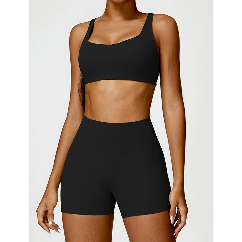 Buddha Stones Sportowy biustonosz do jogi bez pleców z krótkim rękawem - image 1