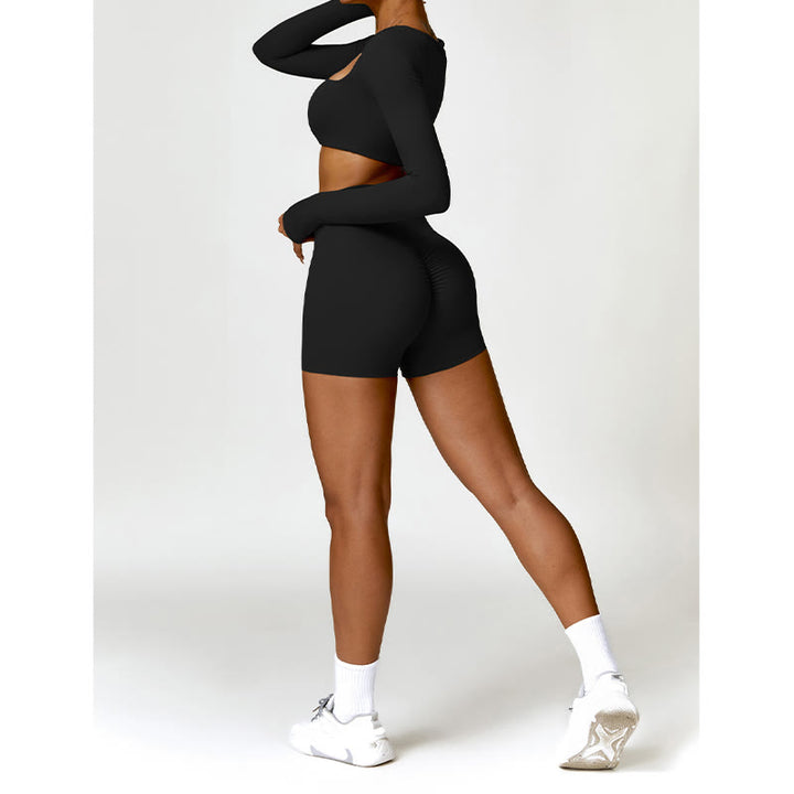 Buddha Stones Sportowy biustonosz do jogi bez pleców z krótkim rękawem - image 6