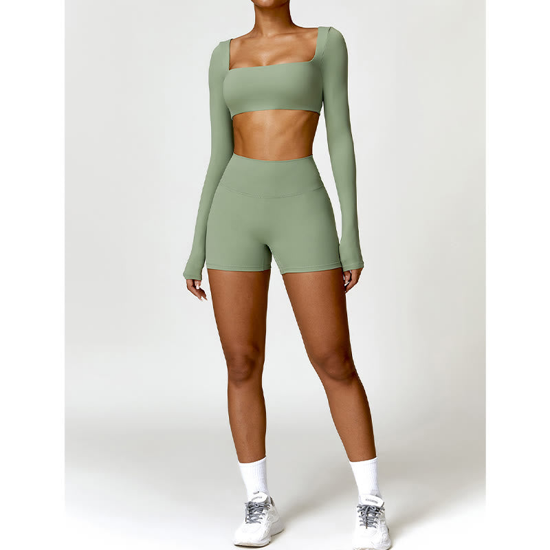 Buddha Stones Sportowy biustonosz do jogi bez pleców z krótkim rękawem - image 35