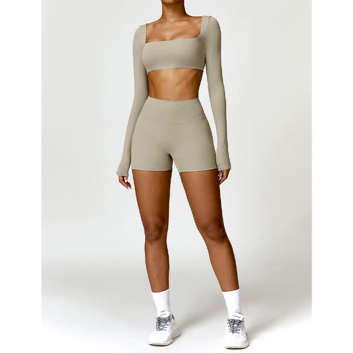 Buddha Stones Sportowy biustonosz do jogi bez pleców z krótkim rękawem - image 58