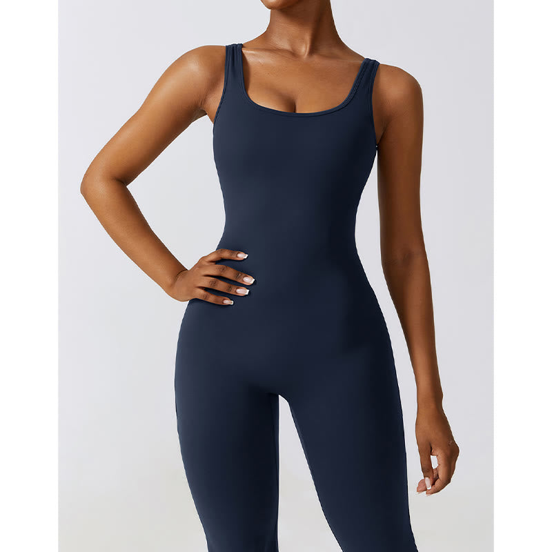 Buddha Stones Damskie Kombinezon Bez Rękawów Spodnie Rozkloszowane Sportowe Fitness Joga Body - image 26