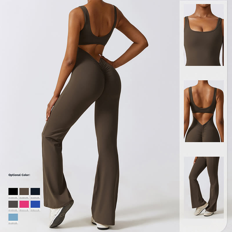 Buddha Stones Damskie Kombinezon Bez Rękawów Spodnie Rozkloszowane Sportowe Fitness Joga Body - image 20