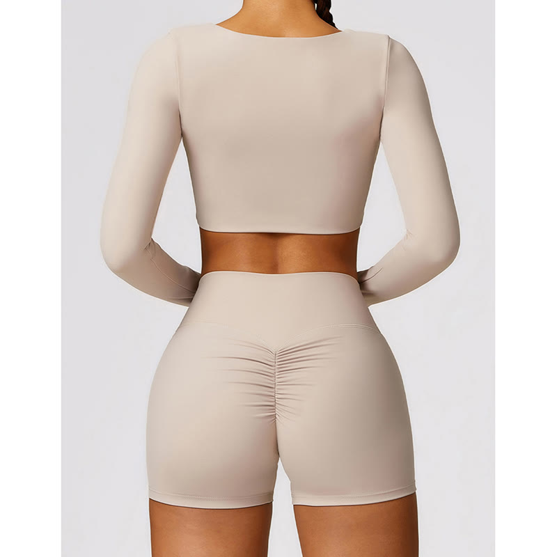 Buddha Stones Gym Sports Yoga Backless Bra Crop Tank Top Oddychające Szorty - image 18