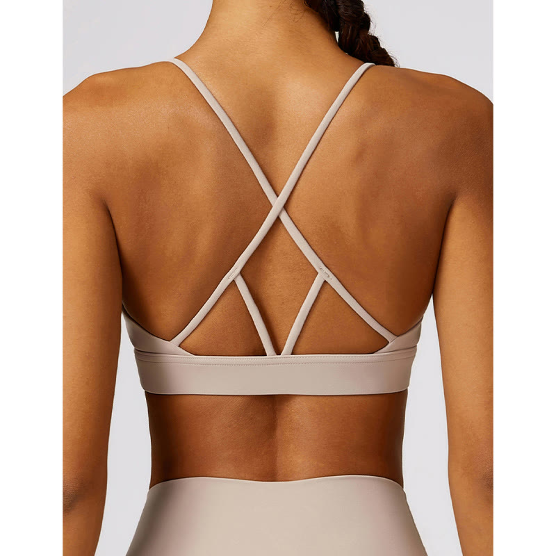 Buddha Stones Gym Sports Yoga Backless Bra Crop Tank Top Oddychające Szorty - image 29