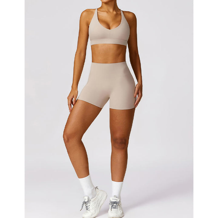 Buddha Stones Gym Sports Yoga Backless Bra Crop Tank Top Oddychające Szorty - image 31