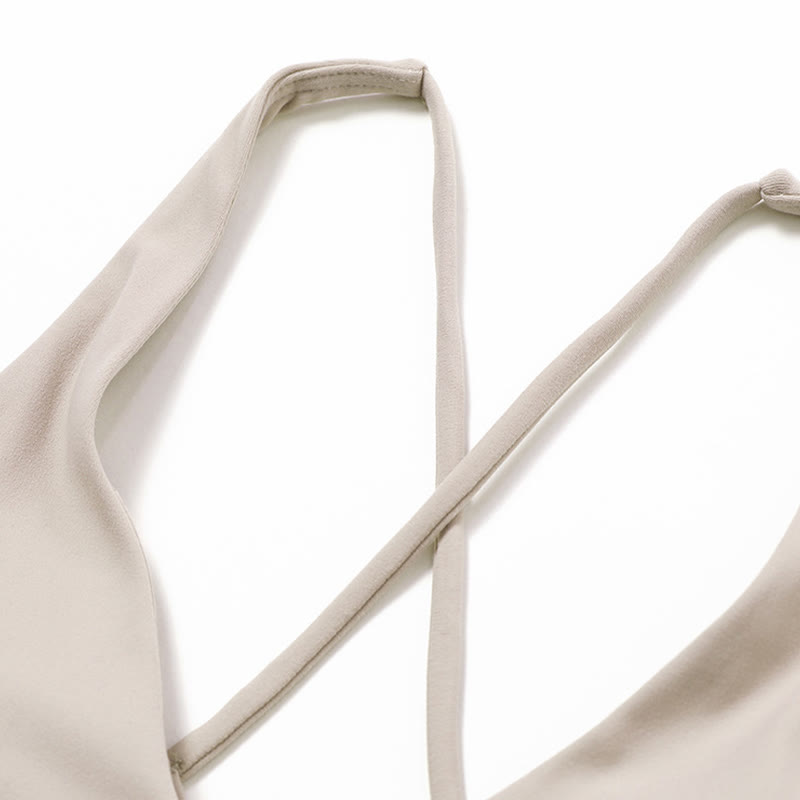 Buddha Stones Gym Sports Yoga Backless Bra Crop Tank Top Oddychające Szorty - image 32