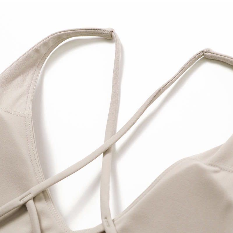 Buddha Stones Gym Sports Yoga Backless Bra Crop Tank Top Oddychające Szorty - image 34